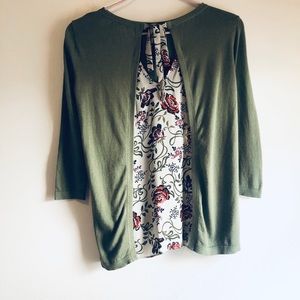 ❤️ Loft Floral Tie Back Sweater